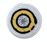 Lego Tile, Round 2 x 2 with Worn Target Pattern (Sticker) - Set 5378