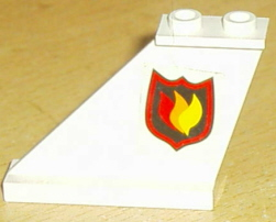 Lego Tail 4 x 1 x 3 with Fire Logo Badge Pattern on Left Side (Sticker) - Sets 7043 / 7046