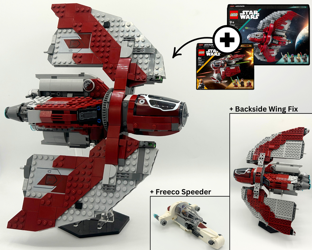 Lego Cockpit & Wing Fix for T-6 Shuttle incl. Freeco Speeder (75362 + 75401 Alternate Model)