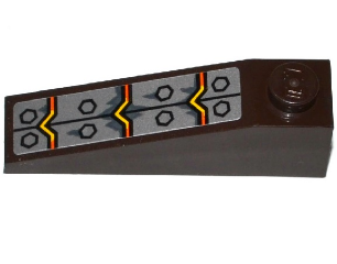 Lego Slope 18 4 x 1 with Bolted Metal Plates and Lava Pattern (Sticker) - Set 70321