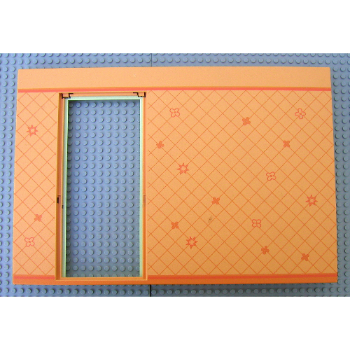 Lego Scala, Building, Wall 40 x 2 x 24 with Door and Orange Wallpaper Print