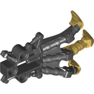 Lego Large Figure Foot, Claw, Piraka with Marbled Pearl Gold Pattern / Black