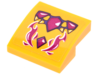 Lego Slope, Curved 2 x 2 x 2/3 with Magenta Geometric Dragon Scales and Swirls Pattern (Sticker) - Set 41175
