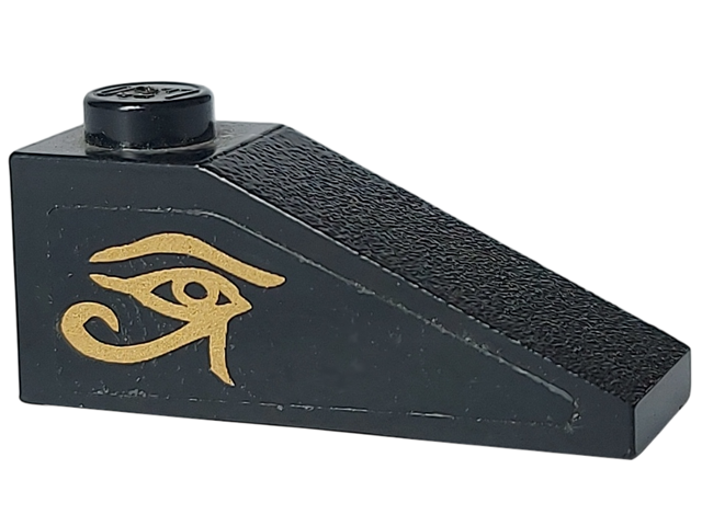 Lego Slope 33 3 x 1 with Gold Egyptian Eye of Horus Pattern on Both Sides (Stickers) - Set 7621
