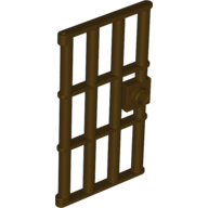 Lego Door 1 x 4 x 6 Barred with Stud Handle / Dark Brown