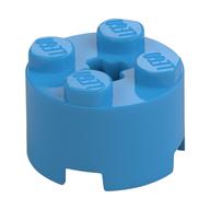 Lego Brick Round 2 x 2 with Axle Hole / Dark Azure