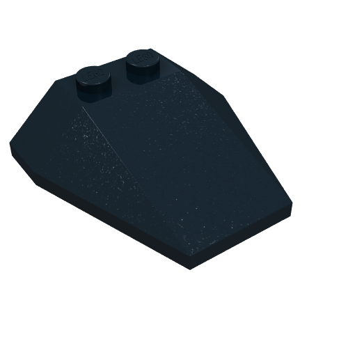 Lego Brick Wedged, Sloped 4 x 4 Triple, No Stud Notches / Black