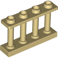 Lego Fence Spindled 1 x 4 x 2 [4 Top Studs] / Tan