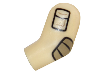 Lego Arm, Left with Ghostbusters Pocket and Elbow Patch Pattern / Tan