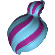 Lego Hair Ponytail Off-center with Magenta Stripes Print