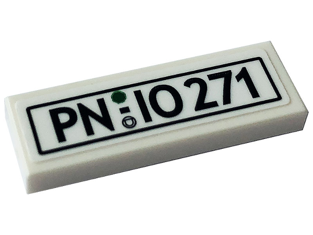 Lego Tile 1 x 3 with 'PN-IO 271' Pattern (Sticker) - Set 10271