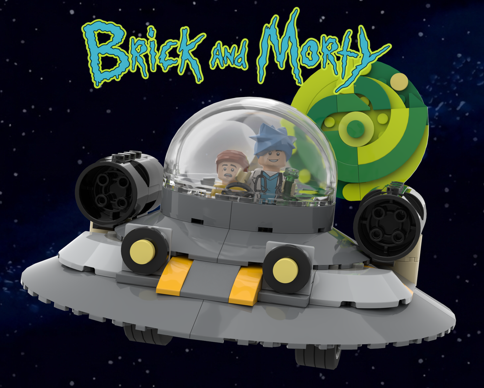 Lego Brick and Morty - Space Cruiser with Portal