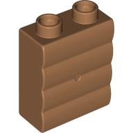 Lego Duplo Brick 1 x 2 x 2 Log Effect / Medium Nougat
