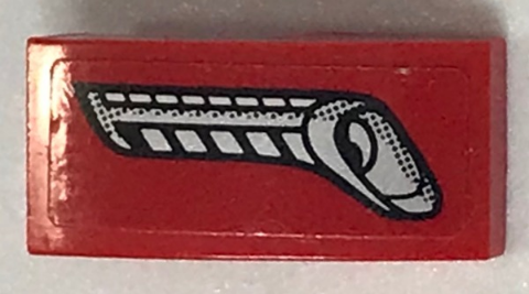 Lego Slope, Curved 2 x 1 x 2/3 with Silver Headlight and Vents Pattern Model Left Side (Sticker) - Set 75899