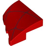 Lego Brick Wedged, Curved 2 x 2 with Stud Notch Right with Dark Red Webs Print