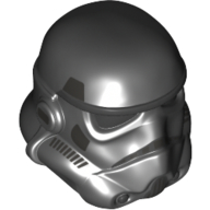 Lego Helmet Stormtrooper Dual Molded, Pearl Titanium with Silver Markings Print / Black