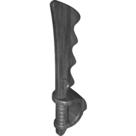 Lego Weapon Sword / Cutlass Serrated with Skull Hand Guard / Pearl Titanium