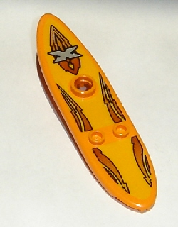 Lego Minifigure, Utensil Surfboard Long with Island Xtreme Stunts Logo Pattern (Stickers) - Sets 6736 / 6737