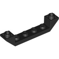Lego Brick Sloped Inverted 45° 6 x 1 Double with 1 x 4 Recessed / Black