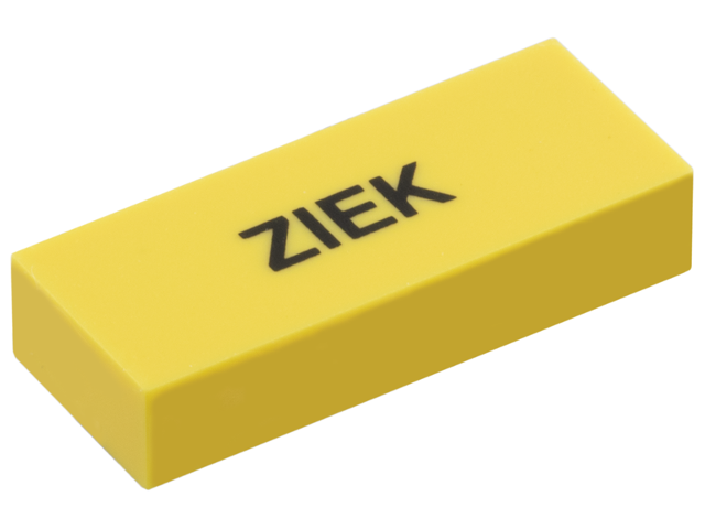 Lego Modulex Tile 2 x 5 with Black 'ZW. VERLOF' Print