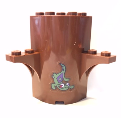 Lego Cylinder Quarter 3 x 3 x 5 with 1 x 1 Cutout and 2 Arch Tops with Sand Green Salamander (Frozen Bruni) Pattern (Sticker) - Set 41164
