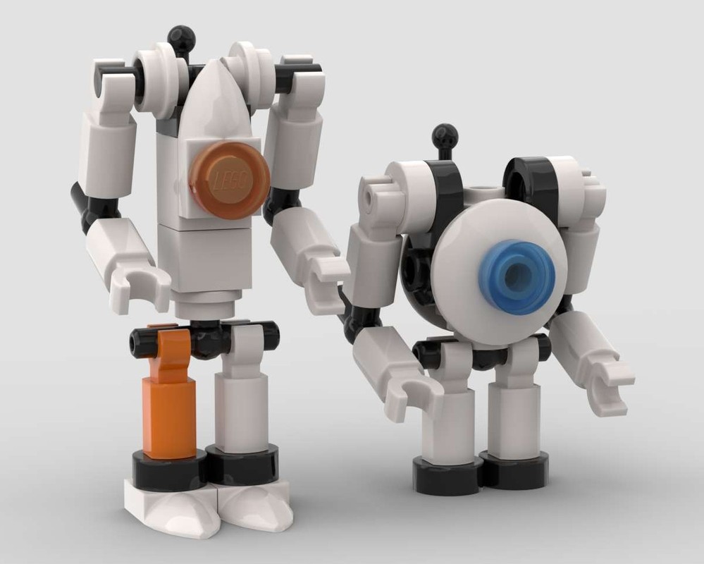 Lego Portal 2 co-op P-body and ATLAS