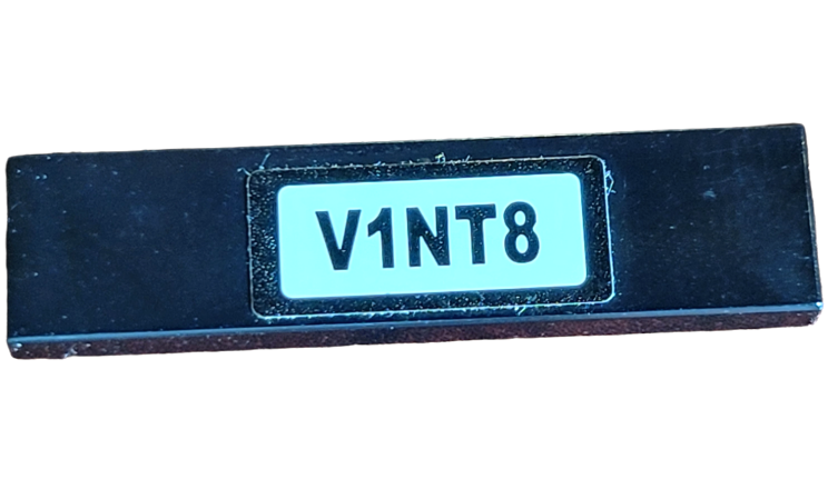 Lego Tile 1 x 4 with 'V1NT8' Pattern (Sticker) - Set 76054