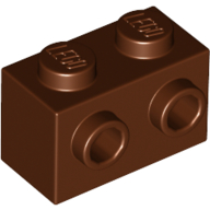 Lego Brick Special 1 x 2 with 2 Studs on 1 Side / Reddish Brown