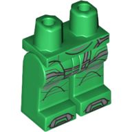 Lego Hips and Green Legs with Dark Bluish Gray Lines and Armor Print / Green