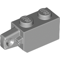 Lego Hinge Brick 1 x 2 Locking with 1 Finger Vertical End / Light Bluish Gray