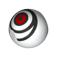 Lego Technic Ball Joint with Black Spiral, Red Circle Print