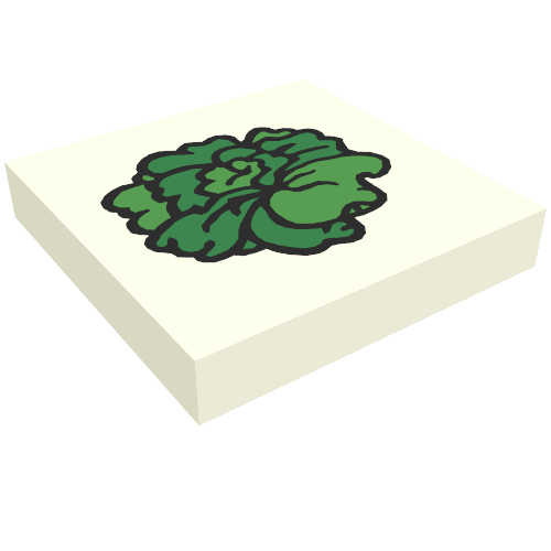 Lego Tile 2 x 2 with Fabuland Lettuce Print [3646]