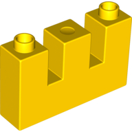 Lego Duplo Brick 1 x 4 x 2 with 2 Top Cutouts (Arrow Slits) / Yellow