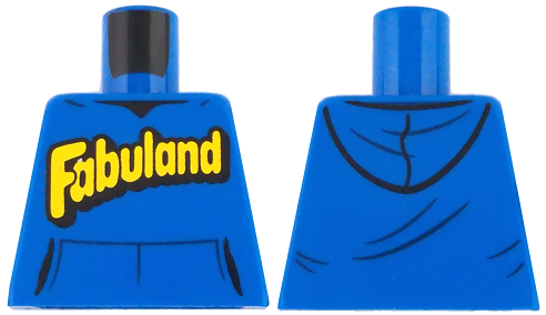 Lego Torso Hoodie with Kangaroo Pocket and Yellow and Black Fabuland Logo Pattern / Blue