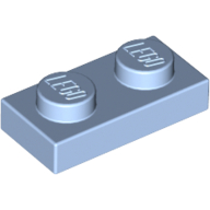 Lego Plate 1 x 2 / Bright Light Blue