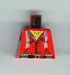 Lego Torso Western Bandit Suspenders and Ammunition on Belt Pattern / Red