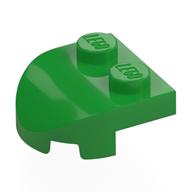 Lego Brick Wedged, Rounded 2 x 2 with Curved Front, 2 Studs / Bright Green