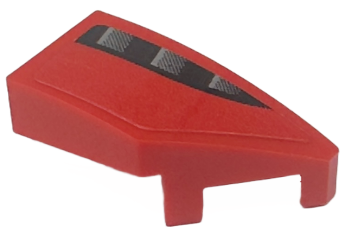 Lego Wedge 2 x 1 x 2/3 Right with Black and Dark Silver Air Intake Grille Pattern (Sticker) - Set 76914