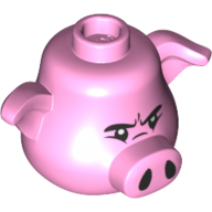 Lego Minifig Head Special, Pig with Angry Eyes print (Pigsy) / Bright Pink