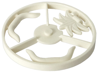 Lego Minifigure, Plume Wheel Sprue Complete, 2 Cattle Horns and Feathered Headdress