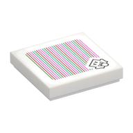 Lego Tile 2 x 2 with Boo and Barcode Print (Sticker)