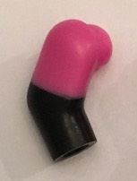 Lego Arm, Right with Molded Dark Pink Short Sleeve  Pattern / Black