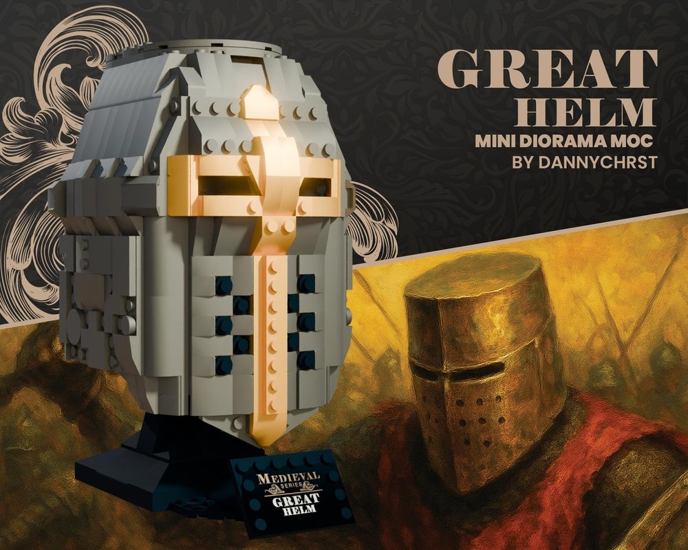 Lego MEDIEVAL HELMET SET MOC - GREAT HELM