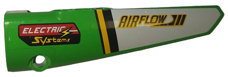 Lego Technic, Panel Fairing # 6 Long Smooth, Side B with 'AIRFLOW' and 'ELECTRIC Systems' Pattern (Sticker) - Set 42039
