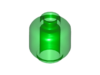 Lego Minifigure, Head (Plain) / Trans-Green