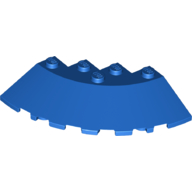 Lego Brick Round Corner 6 x 6 with 33° Slope and Facet Cutout / Blue