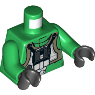 Lego Torso A-Wing Pilot Flight Suit Print, Green Arms, Black Hands