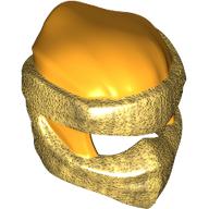 Lego Wrap with Short Back Knot Smooth, Pearl Gold Mask pattern / Bright Light Orange