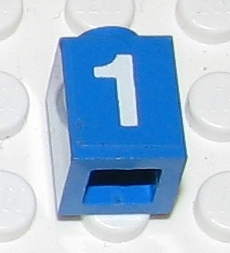 Lego Brick 1 x 1 with White Number 1 Pattern (Sticker) - Set 7710