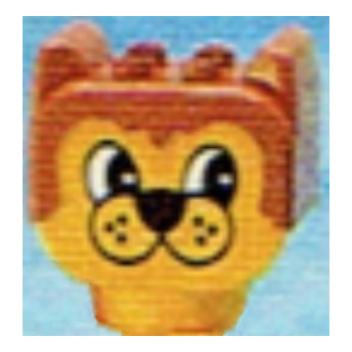 Lego Duplo Animal Head with Nougat Hair, Bear / Dog with Face Print / Yellow